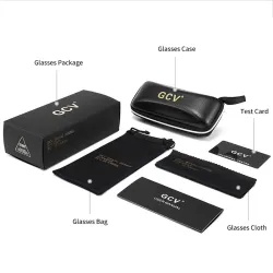 Rektangel polariserede solbriller - aluminiumsstel - med etui - UV400