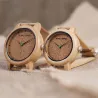 RelojesReloj de madera de bambú - Cuarzo - hecho a mano - correa de corcho - para ella - para él - para parejas