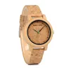 RelojesReloj de madera de bambú - Cuarzo - hecho a mano - correa de corcho - para ella - para él - para parejas