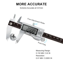 Vernier numérique - pied à coulisse électronique - micromètre - outil de mesure de profondeur - acier inoxydable