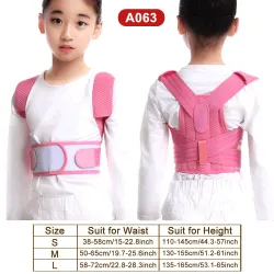 NiñosCorrector de postura infantil - cinturón ajustable - corsé ortopédico - rosa