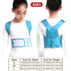 NiñosCorrector de postura infantil - cinturón ajustable - corsé ortopédico - azul