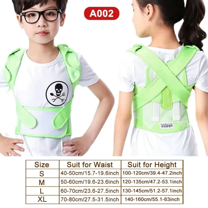 Correcteur de posture enfant - ceinture réglable - corset orthopédique - vert