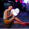 Coussin en forme de coeur z - I LOVE YOU - Lumières LED