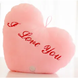 Animales de pelucheCojín en forma de corazón z - TE AMO - luces LED