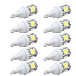 Lâmpada LED para carro - DC 12V - T10 5050 W5W - 10 peças