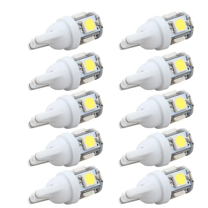 T10Bombilla LED para coche - DC 12V - T10 5050 W5W - 10 piezas