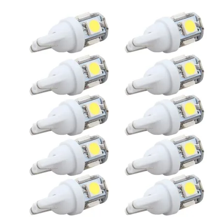 T10Bombilla LED para coche - DC 12V - T10 5050 W5W - 10 piezas