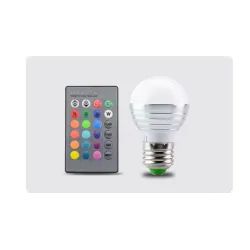 Ampoule magique LED RGB - 16 couleurs changeantes - avec télécommande IR - E27 - 5W - 7W