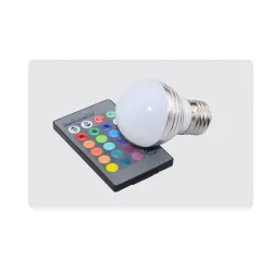E27Bombilla mágica LED RGB - 16 colores cambiantes - con mando a distancia IR - E27 - 5W - 7W