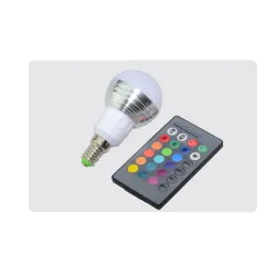 E27Bombilla mágica LED RGB - 16 colores cambiantes - con mando a distancia IR - E27 - 5W - 7W