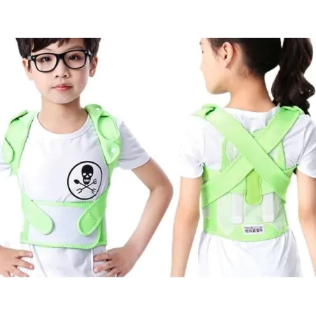 Correcteur de posture enfant - ceinture réglable - corset orthopédique - vert