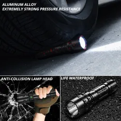 XHP220 / XHP120 - lanterna LED poderosa - lanterna tática / militar - USB - à prova d'água - com zoom - 5000000 LM