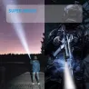 XHP220 / XHP120 - lanterna LED poderosa - lanterna tática / militar - USB - à prova d'água - com zoom - 5000000 LM