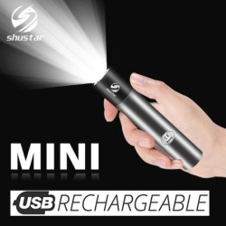 Mini LED ficklampa - USB - COB - vattentät - teleskopisk zoom