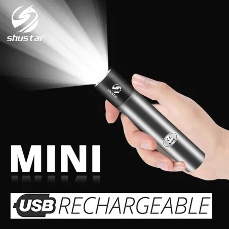 Mini LED zaklamp - USB - COB - waterdicht - telescopische zoomZaklampen