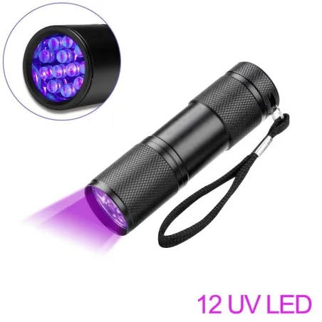 UV-taskulamppu - 21 LED / 12 LED - 395-400 nm - väärennetyn rahan tarkistus