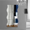 Bølgeform spejl - wallsticker - selvklæbende fliser - 6 stk