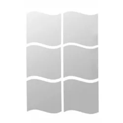 Waves shape mirror - wall sticker - self adhesive tiles - 6 piecesWall stickers