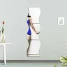 Pegatinas de paredEspejo con forma de olas - Adhesivo de pared - Azulejos autoadhesivos - 6 piezas