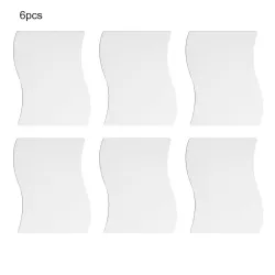 Pegatinas de paredEspejo con forma de olas - Adhesivo de pared - Azulejos autoadhesivos - 6 piezas
