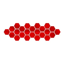 Hexagonformad spegel - väggdekal - 12 delar