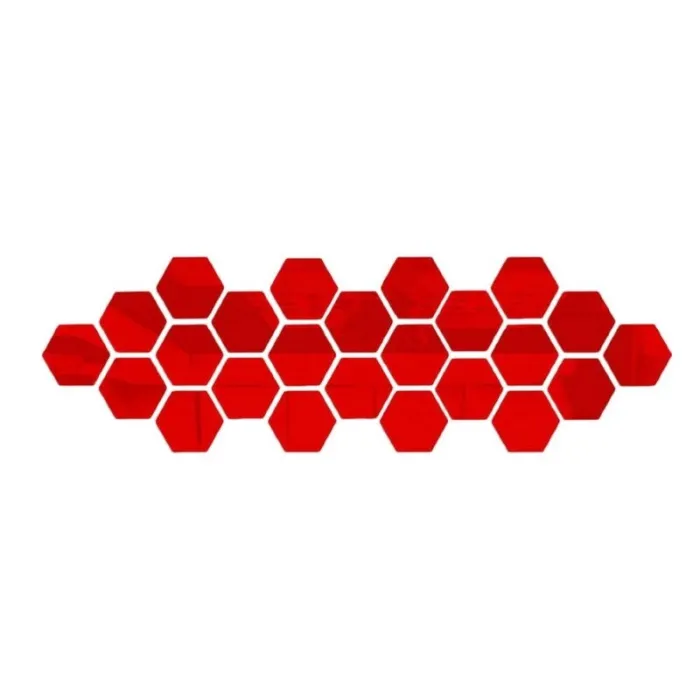 Hexagonformad spegel - väggdekal - 12 delar