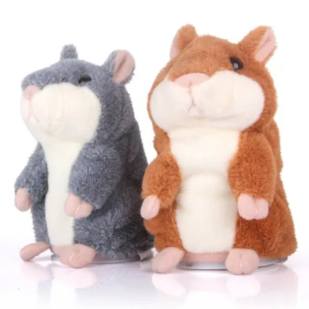 Talande hamster - plyschleksak - rör sig - upprepar det du säger