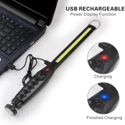 LED zaklamp - werklamp - COB - USB - dimmend - met magneet - waterdichtZaklampen