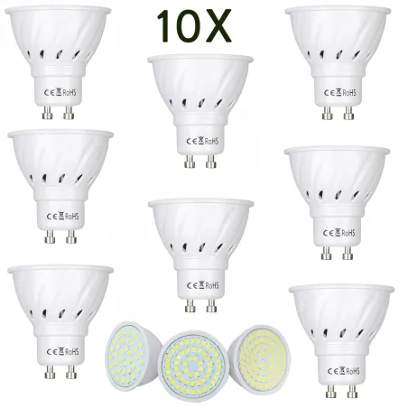 Ampoules spot LED GU10 - 110V 220V 24V - 4W - 6W - 8W - 10 pièces