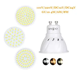 Ampoules spot LED GU10 - 110V 220V 24V - 4W - 6W - 8W - 10 pièces