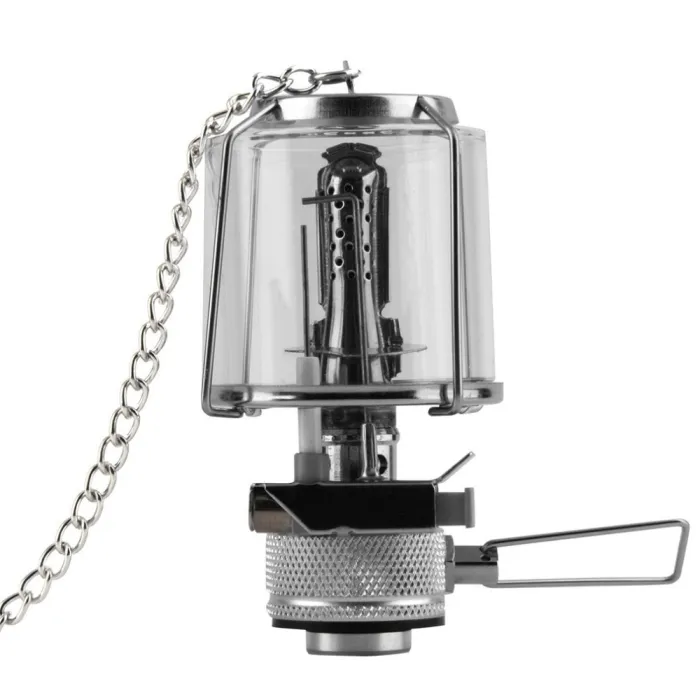 Utendørs / campinglykt - bærbar gasslampe i aluminium - hengende glasslampe - 80 LUX