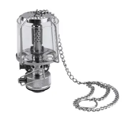 Udendørs / camping lanterne - bærbart aluminium gas lys - hængende glas lampe - 80 LUX