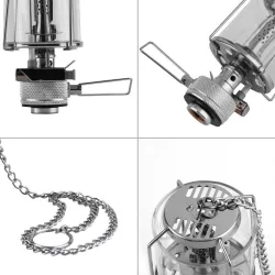 Utendørs / campinglykt - bærbar gasslampe i aluminium - hengende glasslampe - 80 LUX