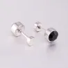 Øreringe i rustfrit stål - med cubic zirconia - drejelig ende