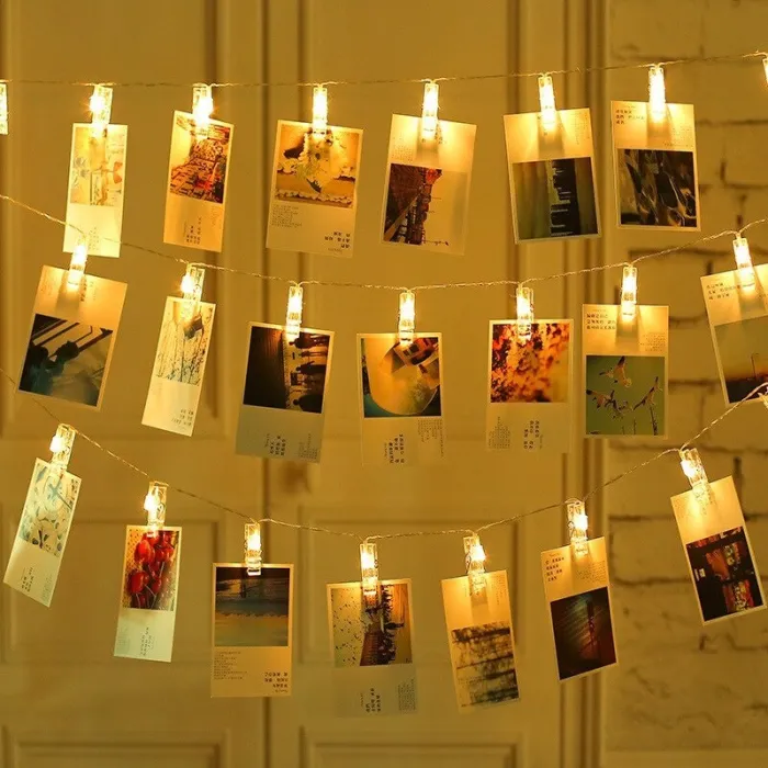 LED string - garland with clips - pictures hanger - battery operatedLED strips