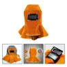 Cagoule de soudeur en cuir - casque - avec drapé cou / épaule