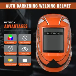 HITBOX - kask spawalniczy - samościemniający - true color - solarny lit - DIN4/5-9/9-13 1/1/1/2Kask Spawalniczy