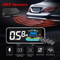 Parkeringssensor - radar - omvendt autoparkering - LCD-skærmdisplay - LED