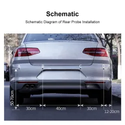 Bilparkeringssensor - radar - revers autoparkering - LCD-skjerm - LED
