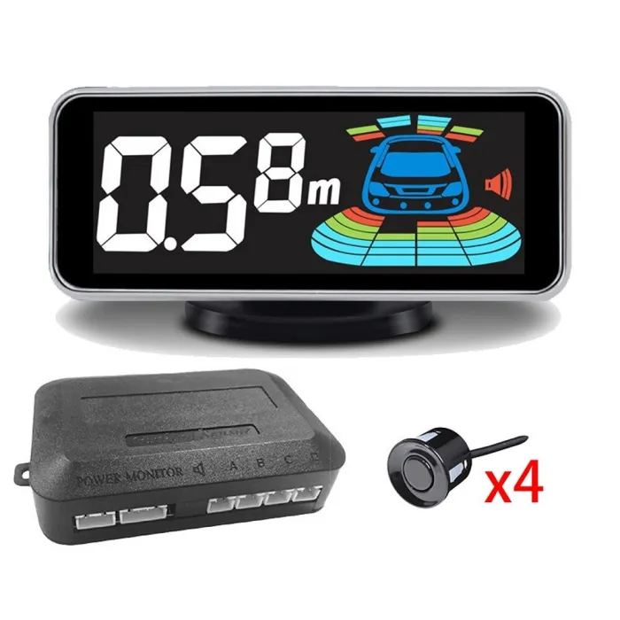 Parkeringssensor - radar - omvendt autoparkering - LCD-skærmdisplay - LED