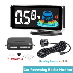 Parkeringssensor - radar - omvendt autoparkering - LCD-skærmdisplay - LED
