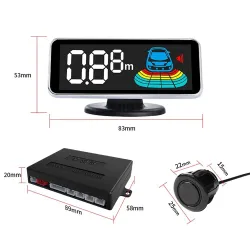 Bilparkeringssensor - radar - revers autoparkering - LCD-skjerm - LED
