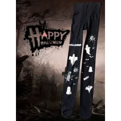 Calças de Halloween - diabinhos/fantasmas estampados