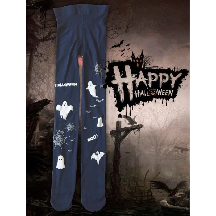 Halloween Strumpfhose - kleine Teufel / Gespenster bedruckt