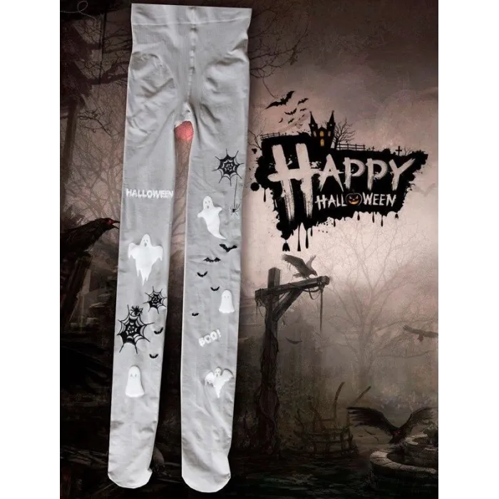 Rajstopy na Halloween - diabełki / nadruk duchówBielizna
