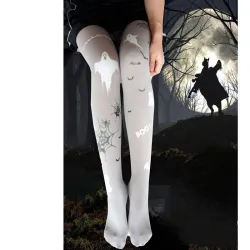 Rajstopy na Halloween - diabełki / nadruk duchówBielizna