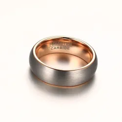 Wolframkarbidring - rosa gull