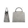Bolsa vintage - com alça de ombro - pom pom de pele - couro