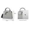 Vintage handtas - met schouderband - bont pompon - leerHandtassen